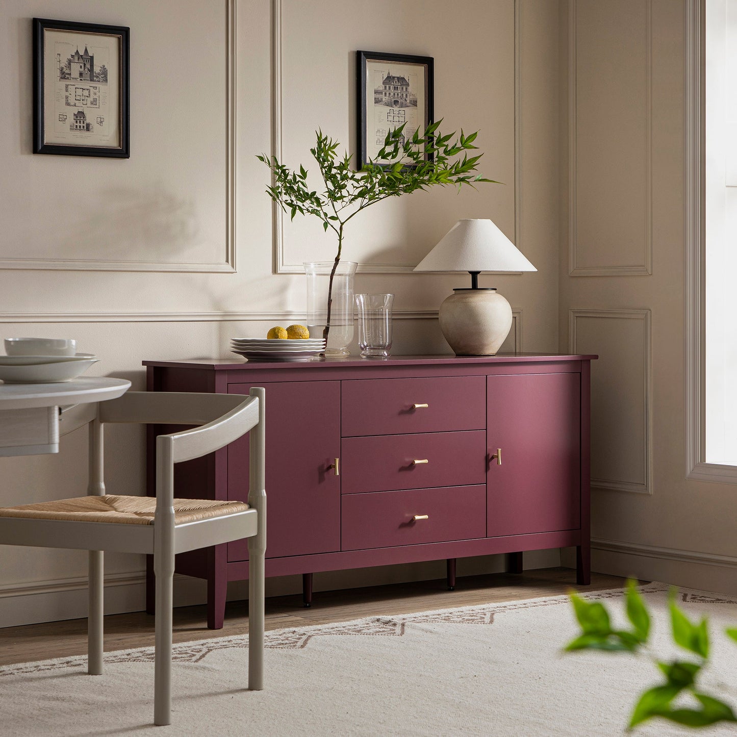 Oakham Wide Sideboard with Drawers, Wild Cherry