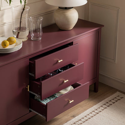 Oakham Wide Sideboard with Drawers, Wild Cherry
