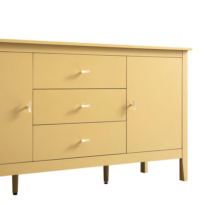 Oakham Wide Sideboard with Drawers, Rattan Yellow