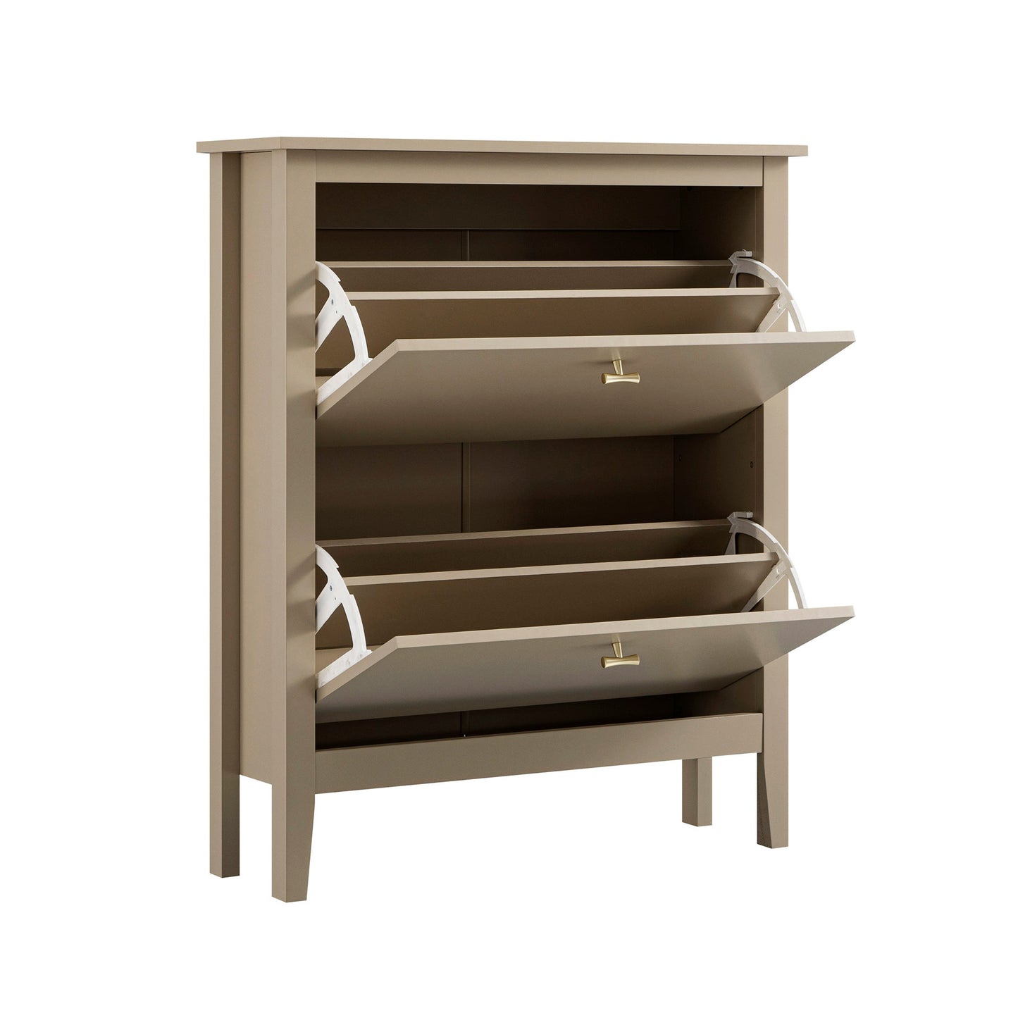Oakham 2-Tier Shoe Cabinet, Deep Greige