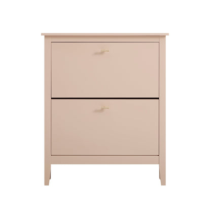 Oakham 2-Tier Shoe Cabinet, Nude Pink