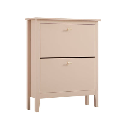 Oakham 2-Tier Shoe Cabinet, Nude Pink