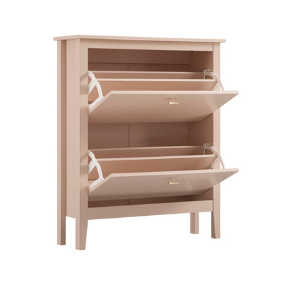 Oakham 2-Tier Shoe Cabinet, Nude Pink