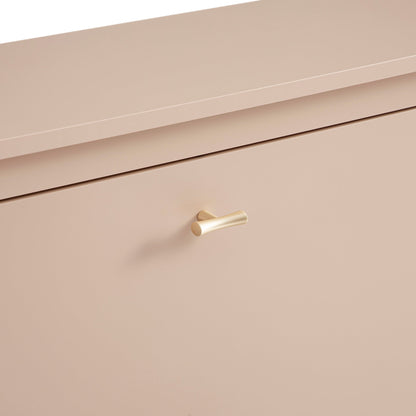 Oakham 2-Tier Shoe Cabinet, Nude Pink
