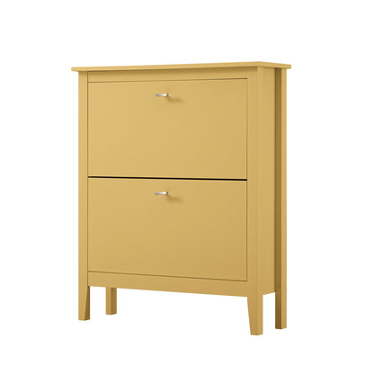 Oakham 2-Tier Shoe Cabinet, Rattan Yellow