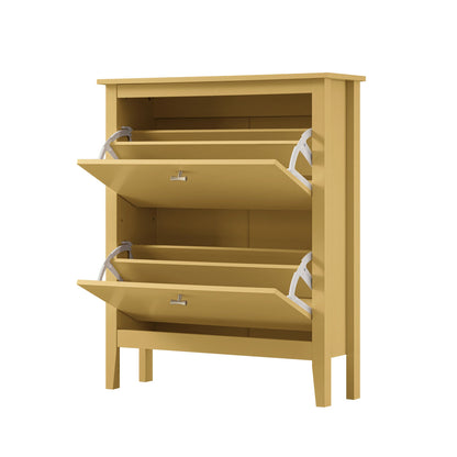 Oakham 2-Tier Shoe Cabinet, Rattan Yellow