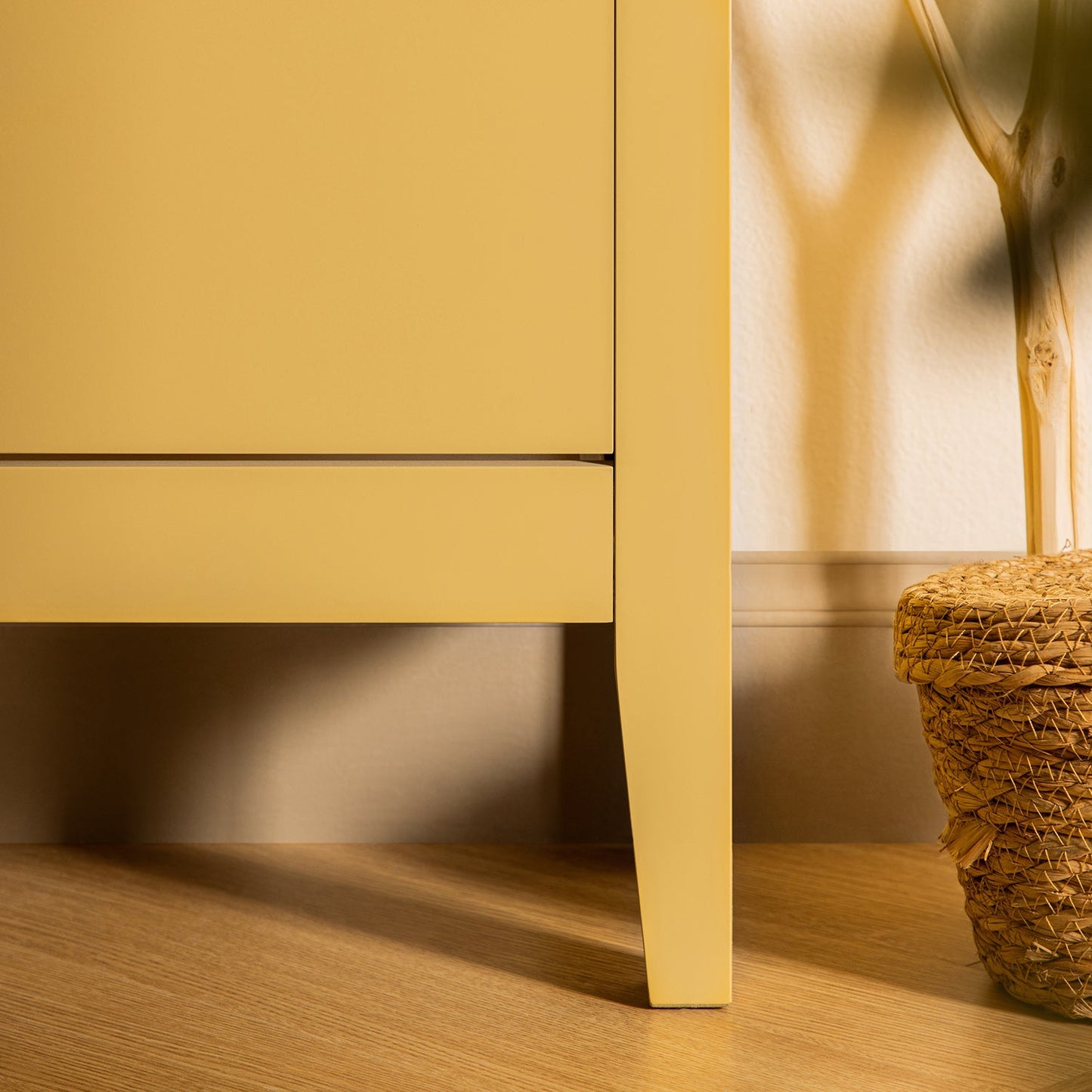 Oakham 2-Tier Shoe Cabinet, Rattan Yellow