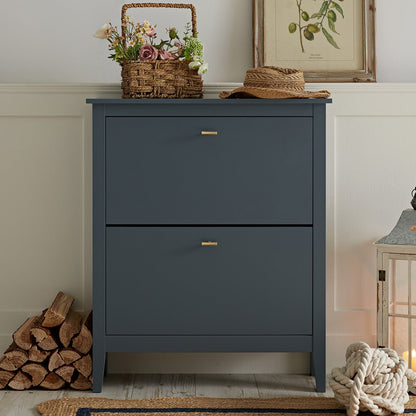 Oakham 2-Tier Shoe Cabinet, Stormy Blue