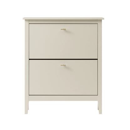 Oakham 2-Tier Shoe Cabinet, Shaded White