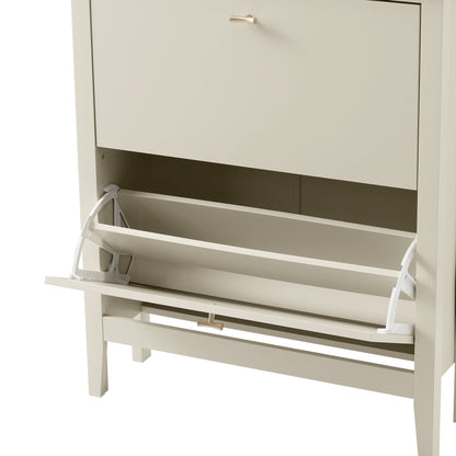 Oakham 2-Tier Shoe Cabinet, Shaded White