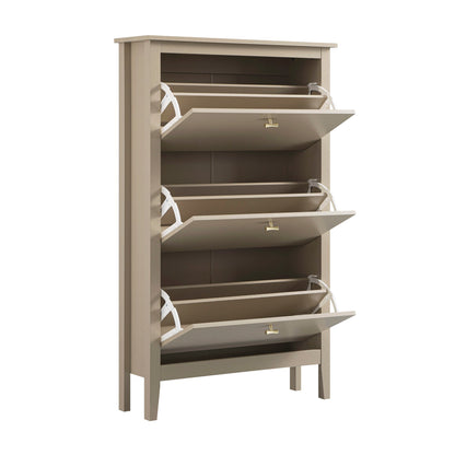 Oakham 3-Tier Shoe Cabinet, Deep Greige