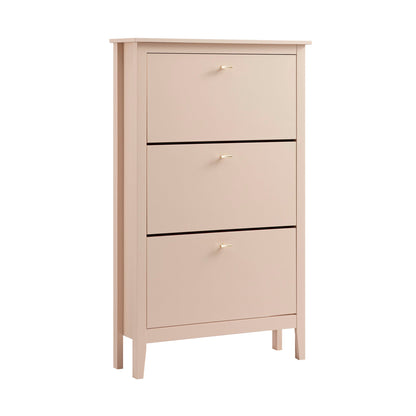 Oakham 3-Tier Shoe Cabinet, Nude Pink