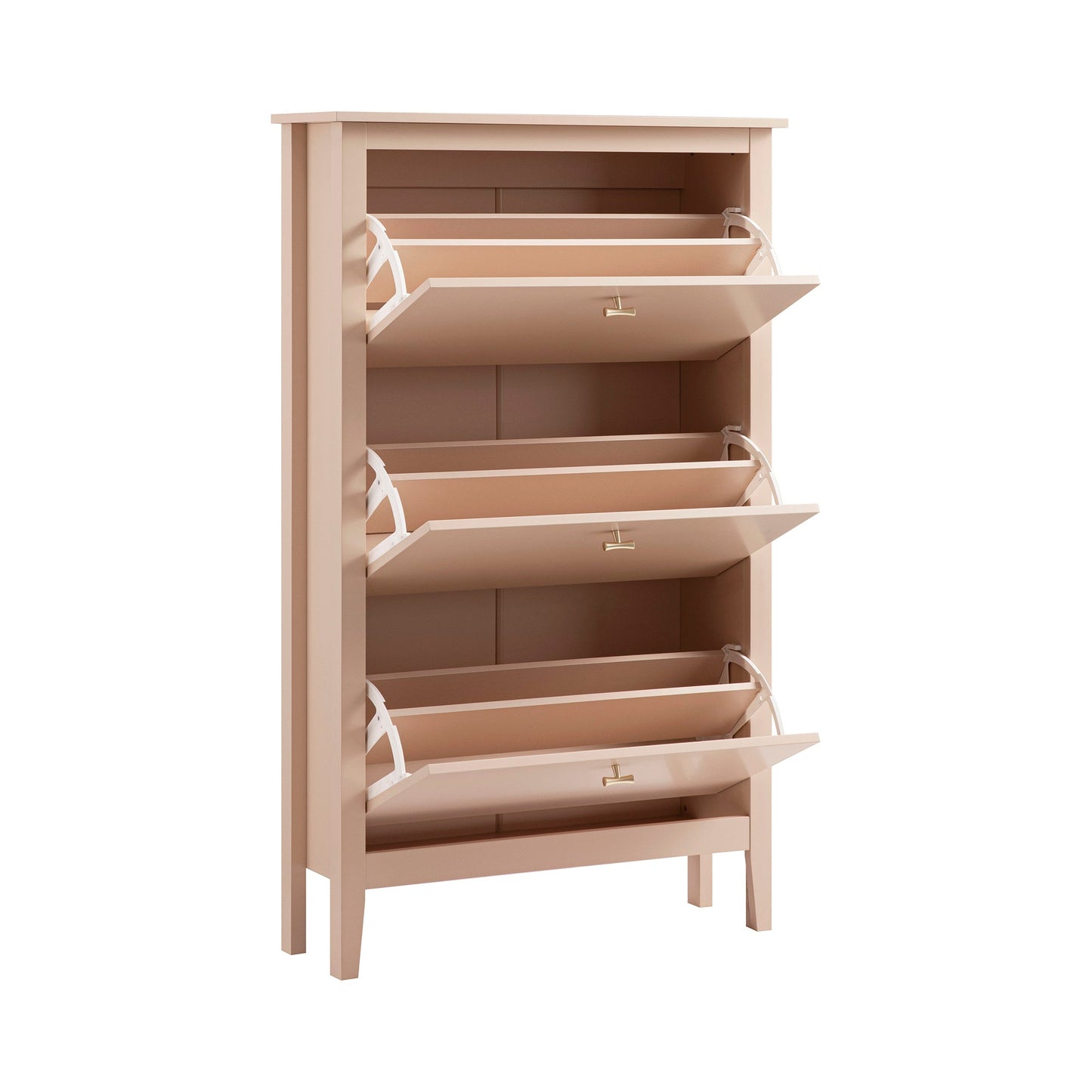 Oakham 3-Tier Shoe Cabinet, Nude Pink