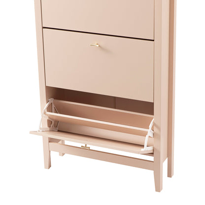Oakham 3-Tier Shoe Cabinet, Nude Pink