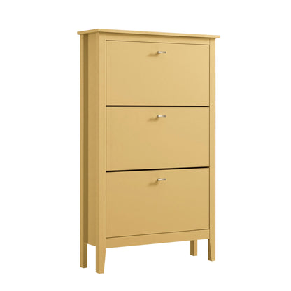 Oakham 3-Tier Shoe Cabinet, Rattan Yellow