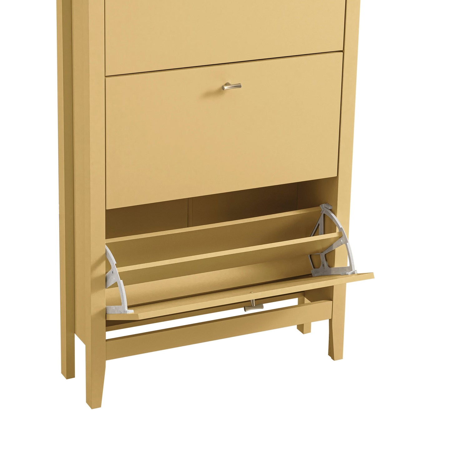Oakham 3-Tier Shoe Cabinet, Rattan Yellow