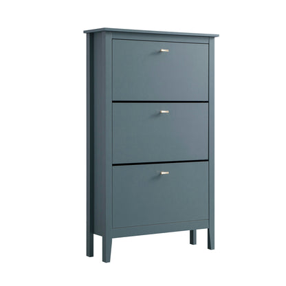 Oakham 3-Tier Shoe Cabinet, Stormy Blue