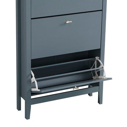 Oakham 3-Tier Shoe Cabinet, Stormy Blue