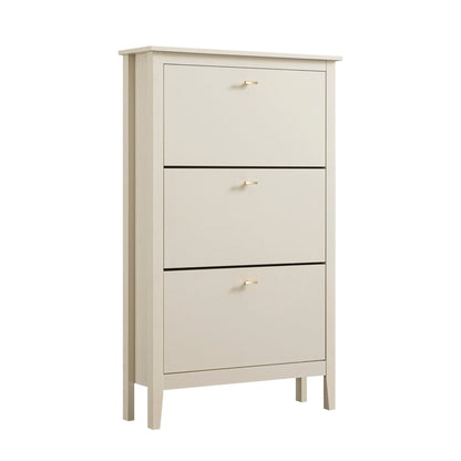 Oakham 3-Tier Shoe Cabinet, Shaded White