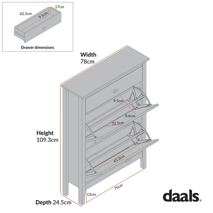 Oakham 2-Tier Shoe Cabinet with Top Drawer, Rattan Yellow