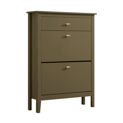 Oakham 2-Tier Shoe Cabinet with Top Drawer, Olive Grove