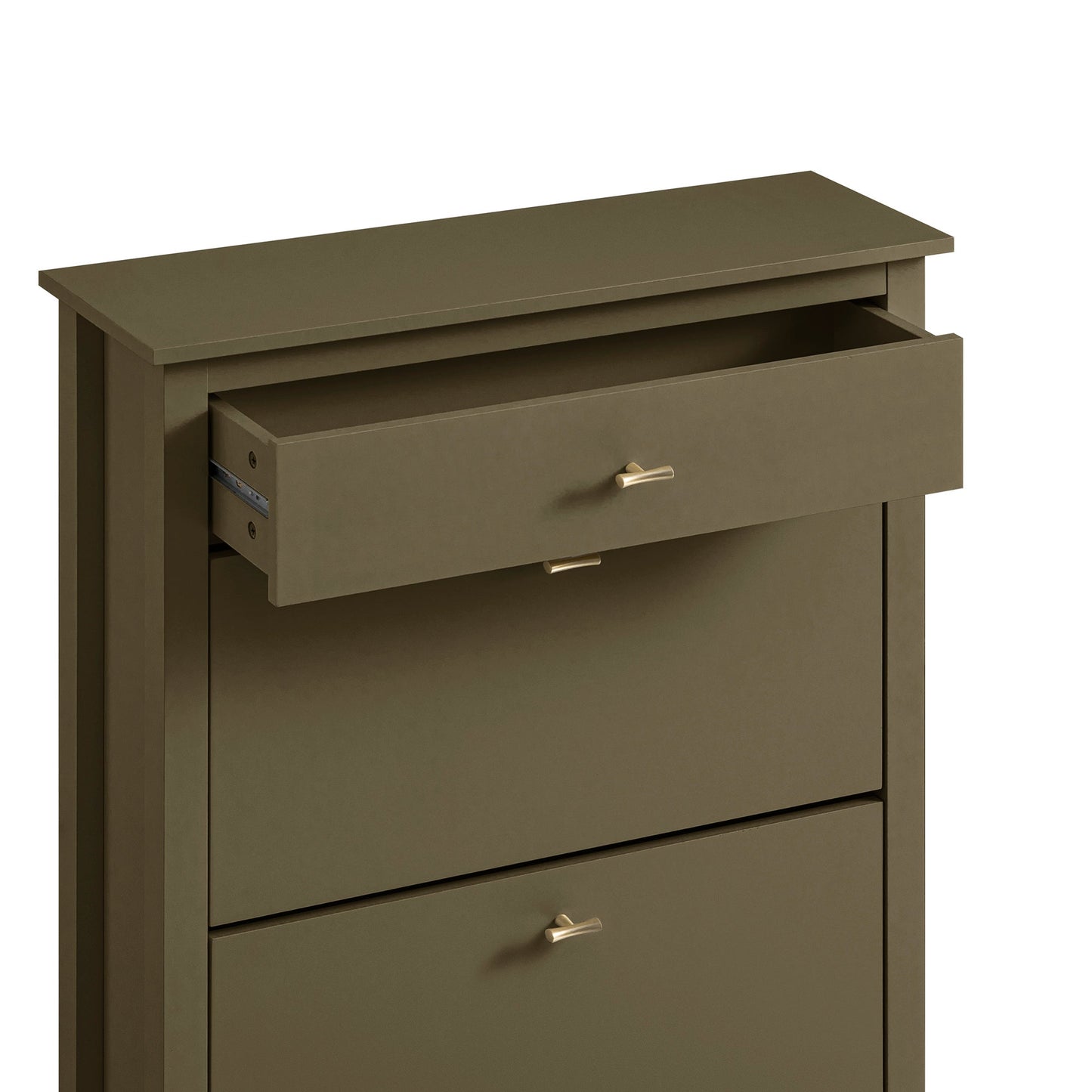 Oakham 2-Tier Shoe Cabinet with Top Drawer, Olive Grove