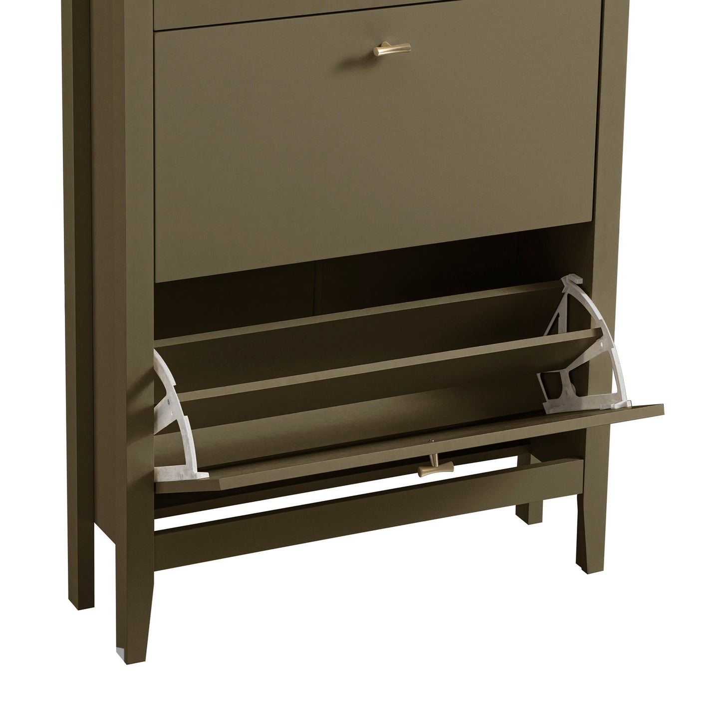 Oakham 2-Tier Shoe Cabinet with Top Drawer, Olive Grove