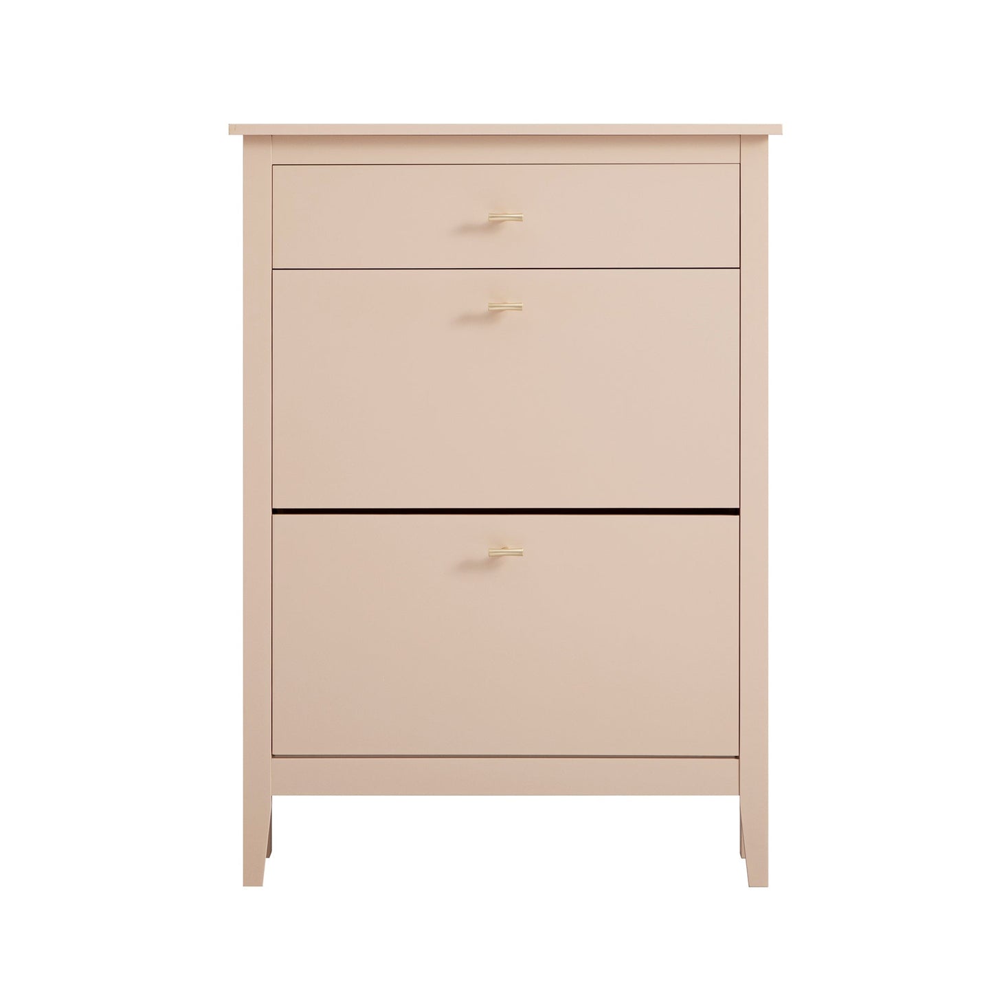 Oakham 2-Tier Shoe Cabinet with Top Drawer, Nude Pink