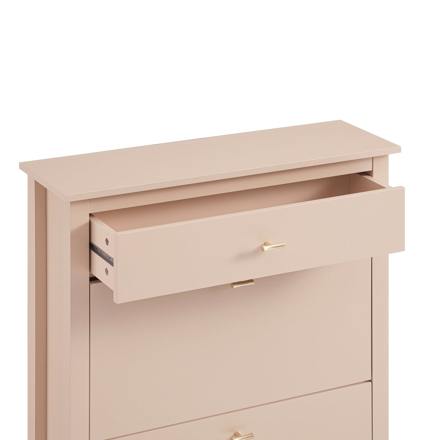 Oakham 2-Tier Shoe Cabinet with Top Drawer, Nude Pink