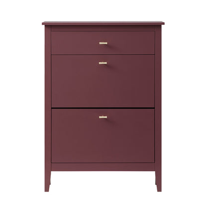 Oakham 2-Tier Shoe Cabinet with Top Drawer, Wild Cherry