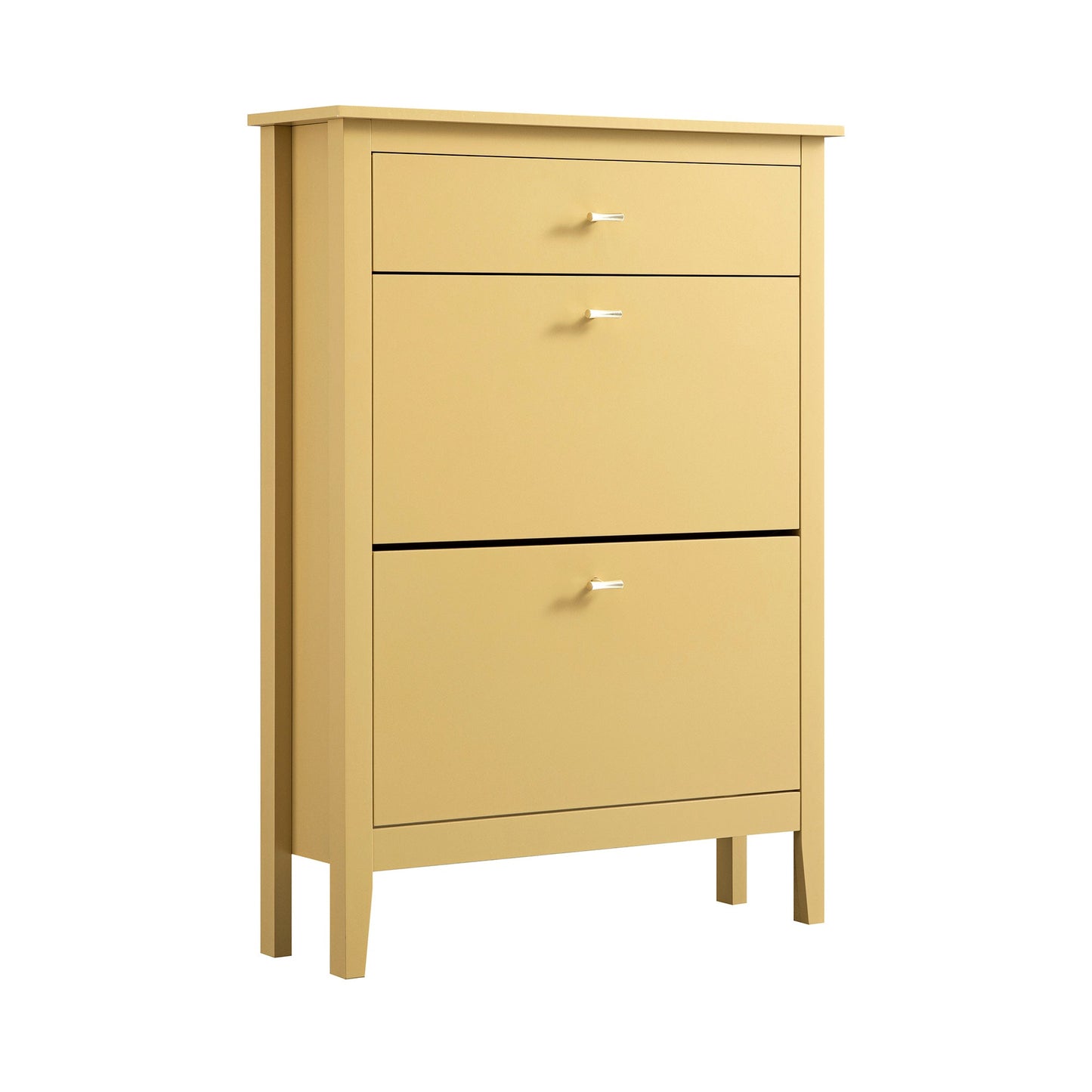 Oakham 2-Tier Shoe Cabinet with Top Drawer, Rattan Yellow