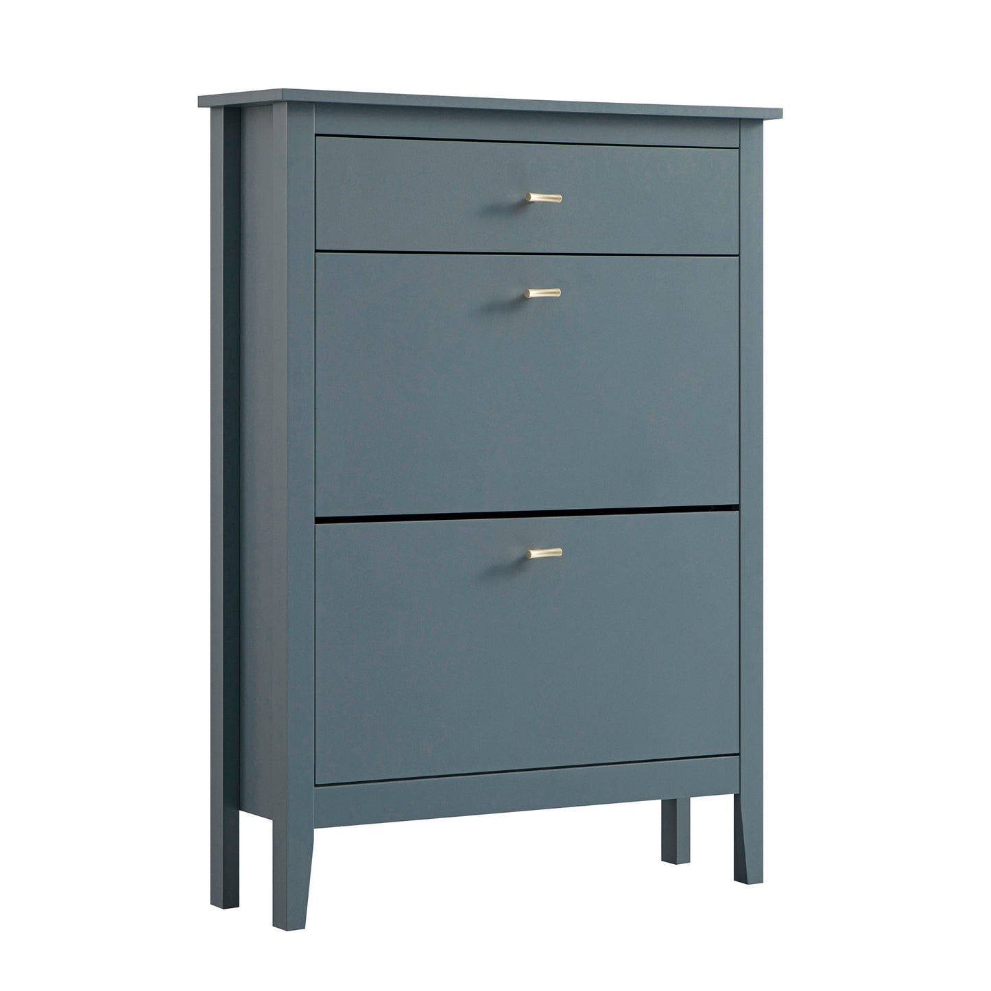 Oakham 2-Tier Shoe Cabinet with Top Drawer, Stormy Blue