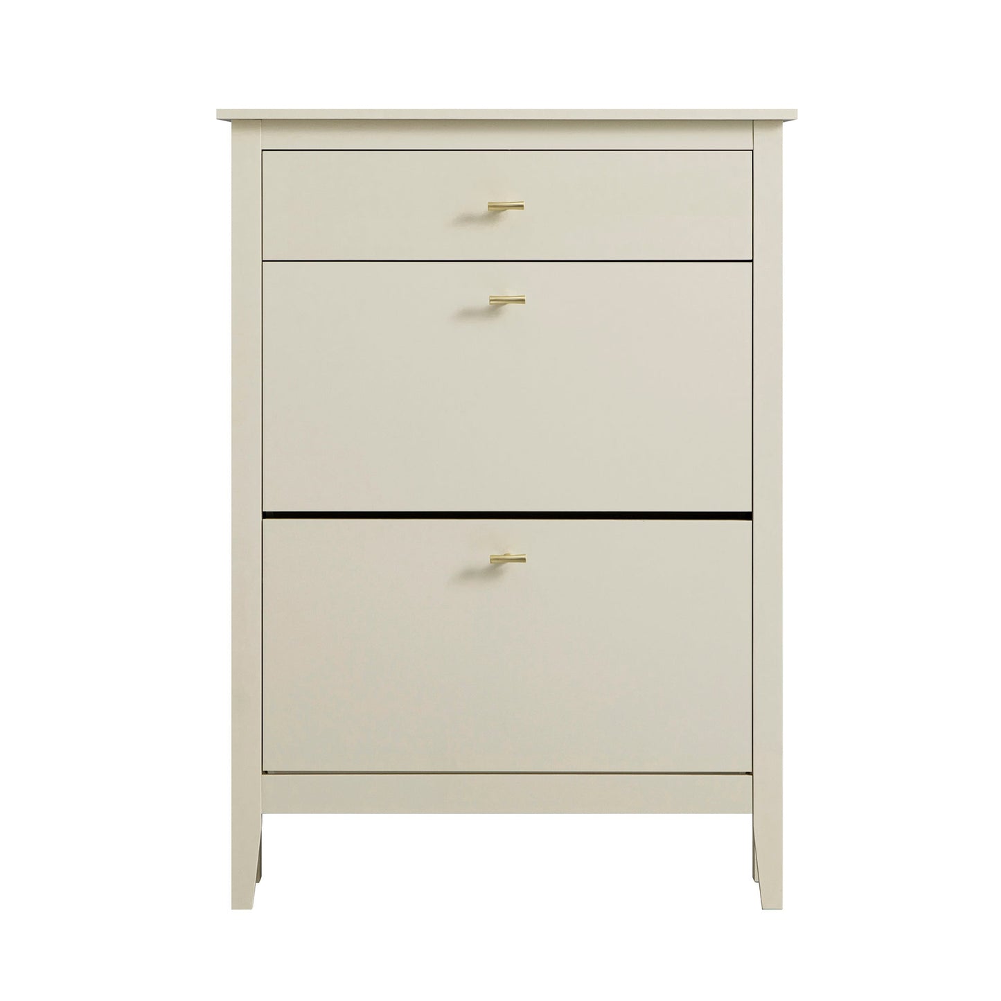 Oakham 2-Tier Shoe Cabinet with Top Drawer, Shaded White