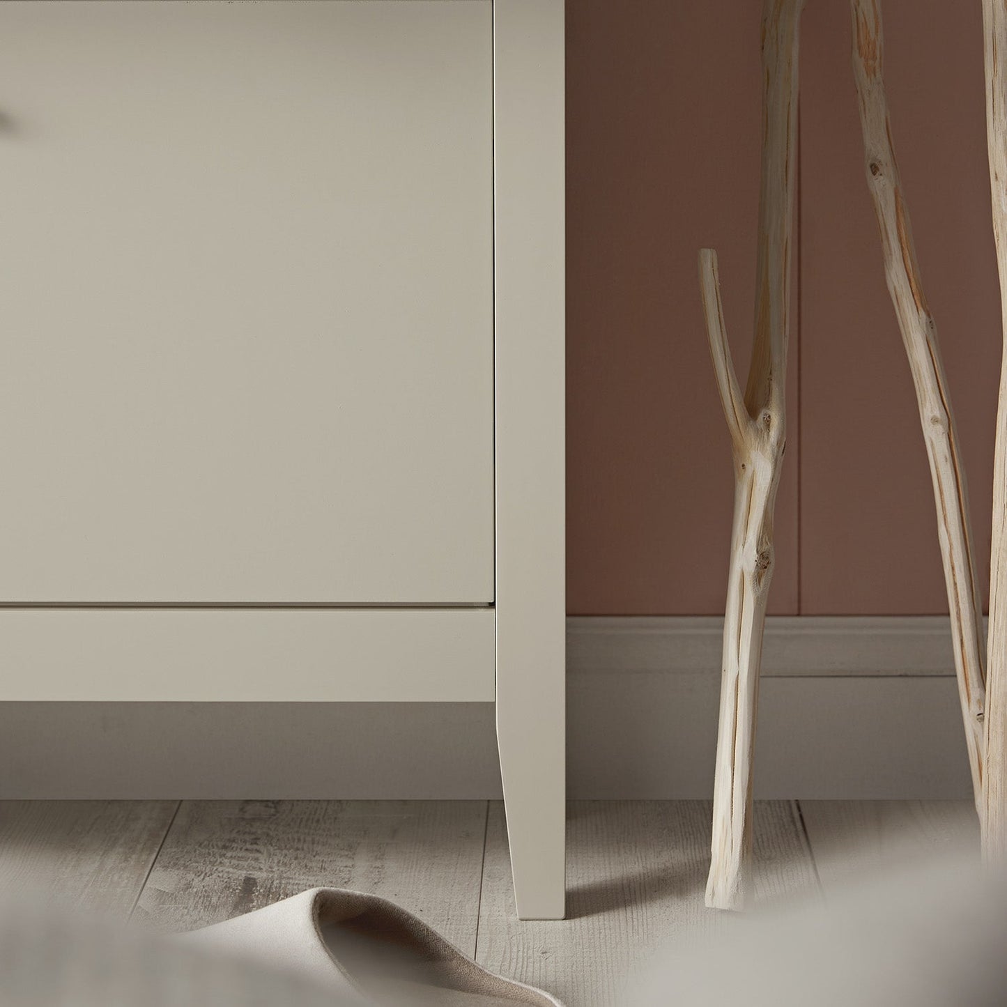 Oakham 2-Tier Shoe Cabinet with Top Drawer, Shaded White