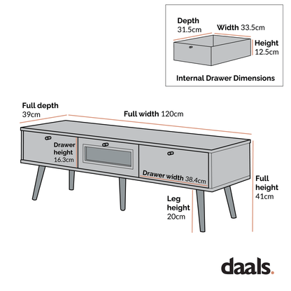 Anya Woven Rattan 3-Drawer TV Unit in White