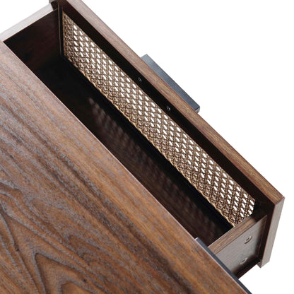 Izzy Curved Rattan 150cm TV Unit, Walnut