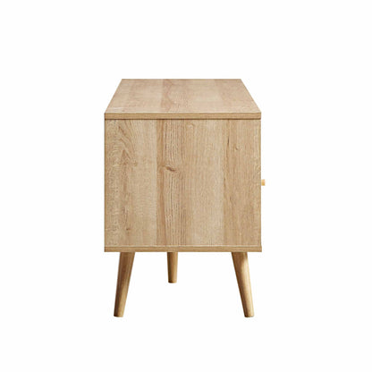 Frances Woven Rattan 160cm 3-Drawer TV Unit, Natural