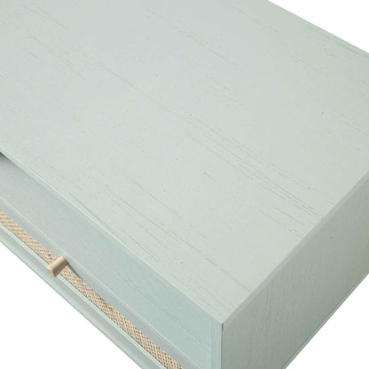 Frances Woven Rattan 160cm 3-Drawer TV Unit, Mint