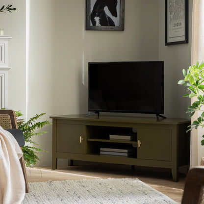 Oakham 120cm Corner TV Unit, Olive Grove