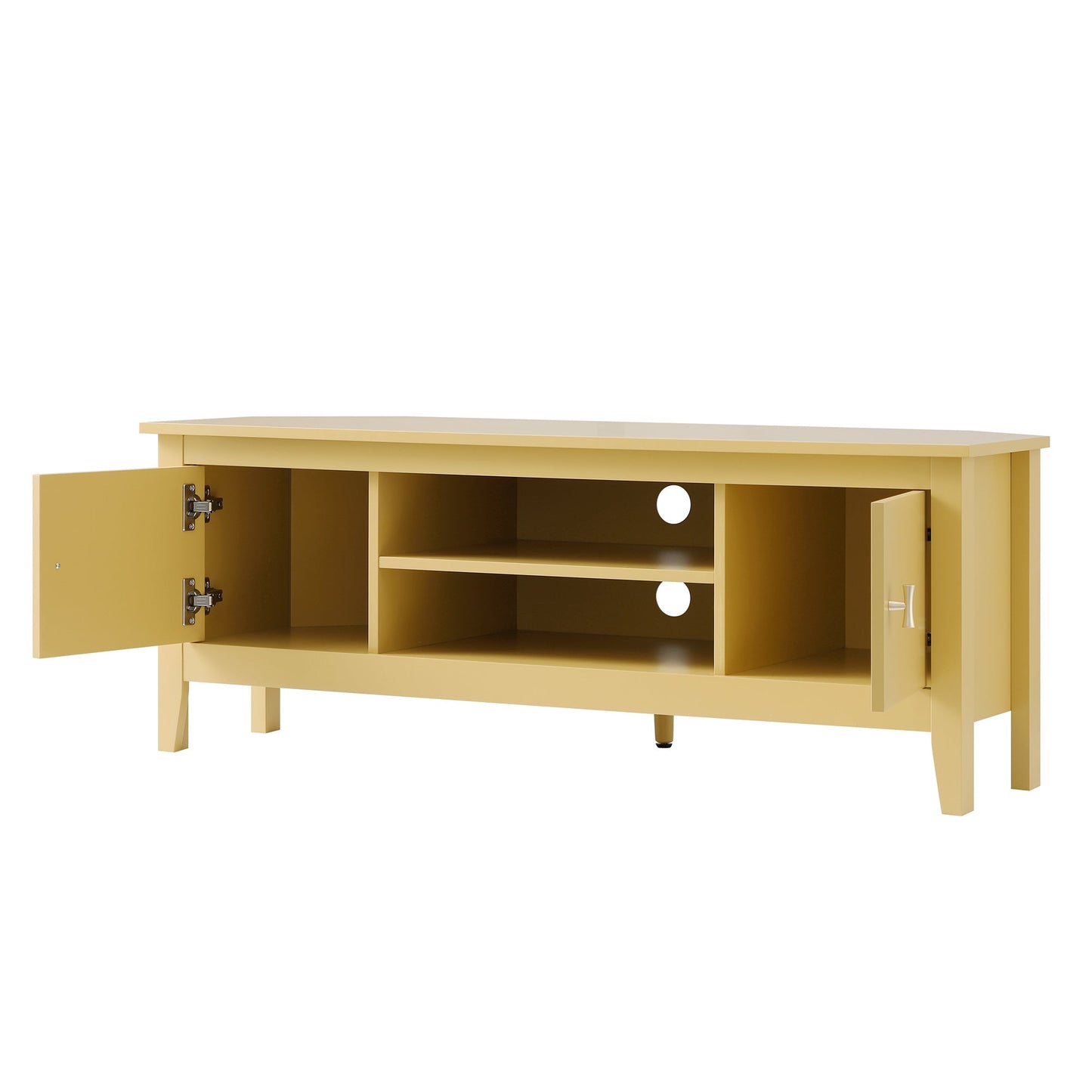 Oakham 120cm Corner TV Unit, Rattan Yellow
