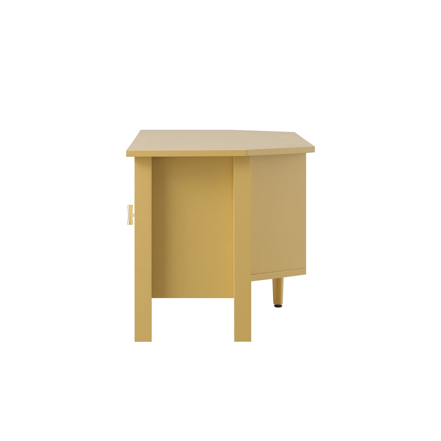 Oakham 120cm Corner TV Unit, Rattan Yellow