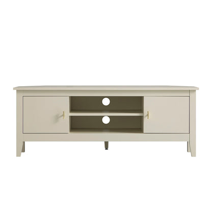 Oakham 120cm Corner TV Unit, Shaded White