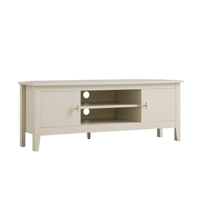 Oakham 120cm Corner TV Unit, Shaded White