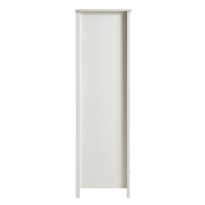 Frances Rattan Double Wardrobe with 1 Drawer, White