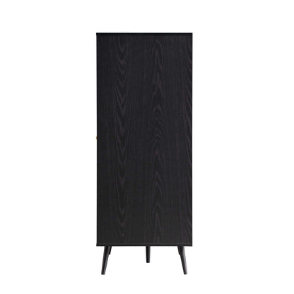 Frances Woven Rattan Compact Double Wardrobe, Black