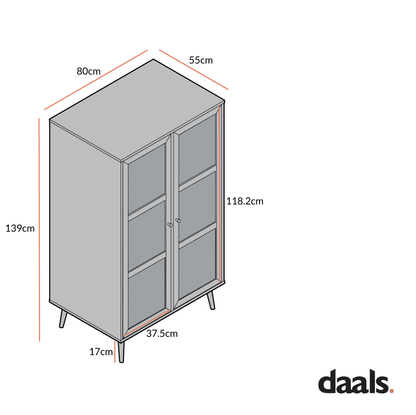 Frances Woven Rattan Compact Double Wardrobe, Mint Green