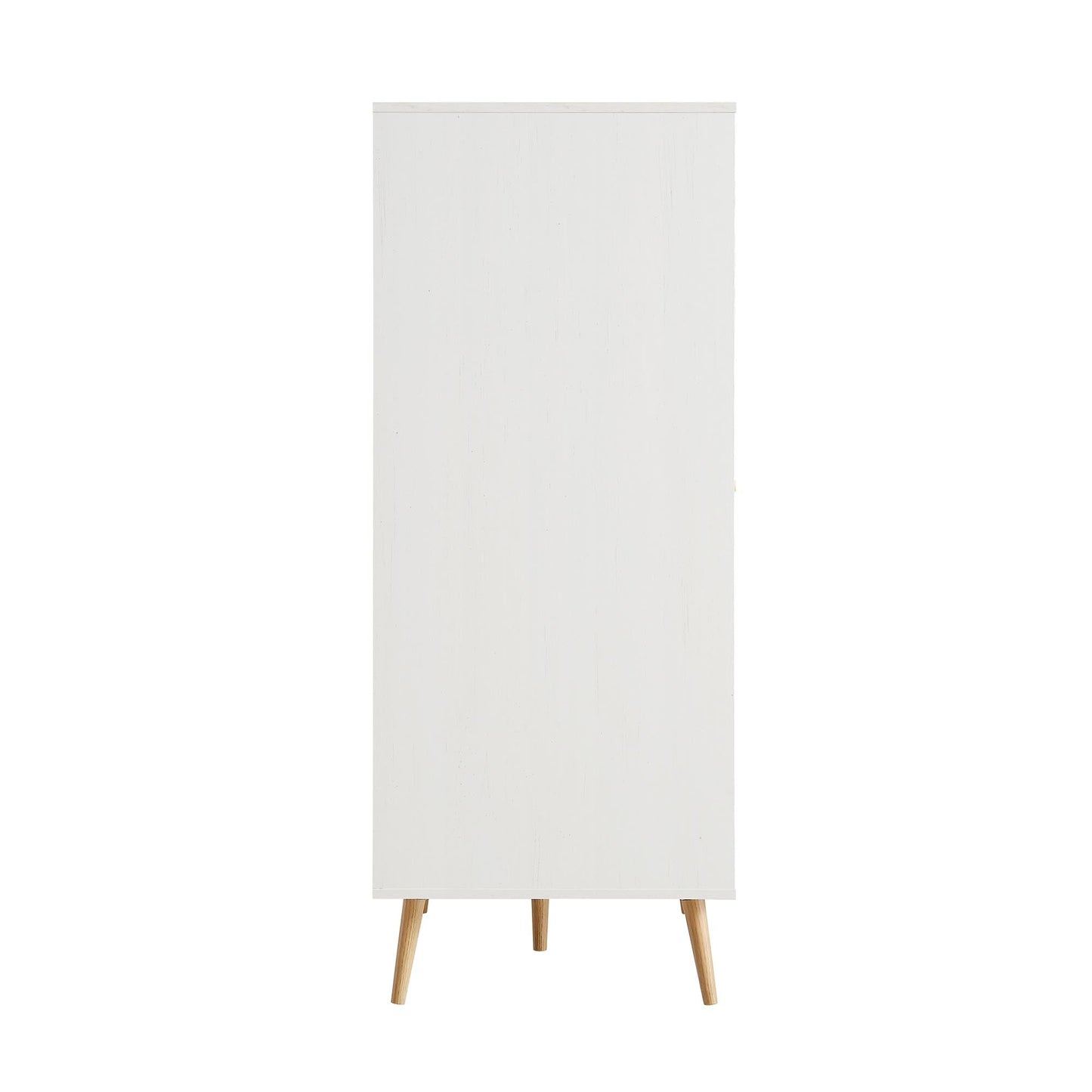 Frances Woven Rattan Compact Double Wardrobe, White