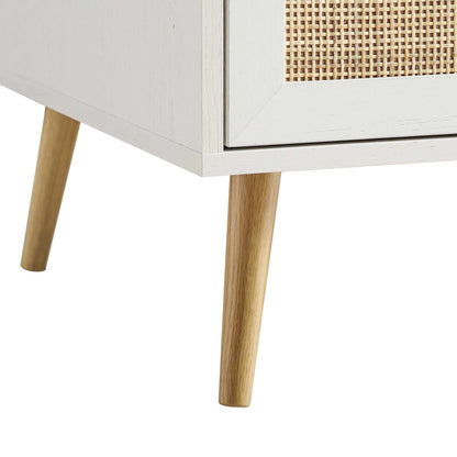 Frances Woven Rattan Compact Double Wardrobe, White