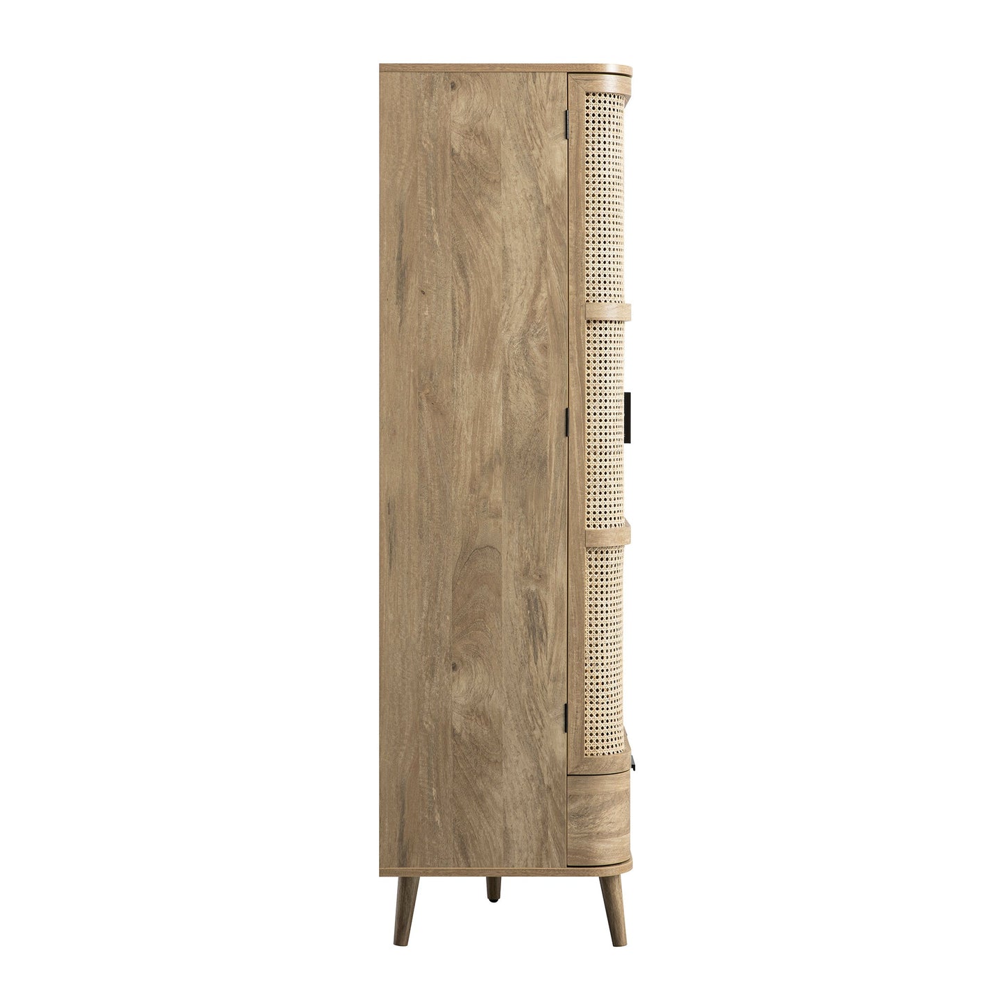 Izzy Curved Rattan Triple Wardrobe, Natural