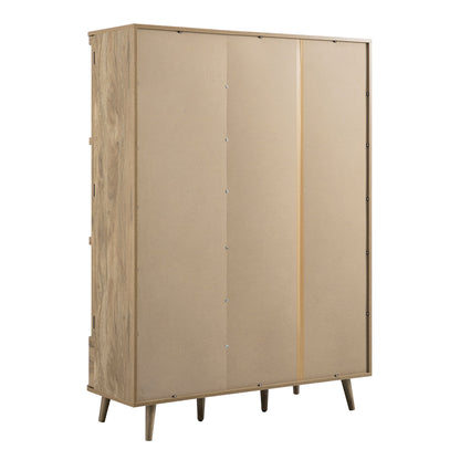 Izzy Curved Rattan Triple Wardrobe, Natural